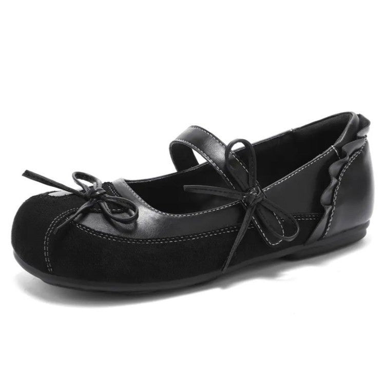 Damen Ballerinas mit zierlichem Riemchen und elegantem Schleifendetail EB