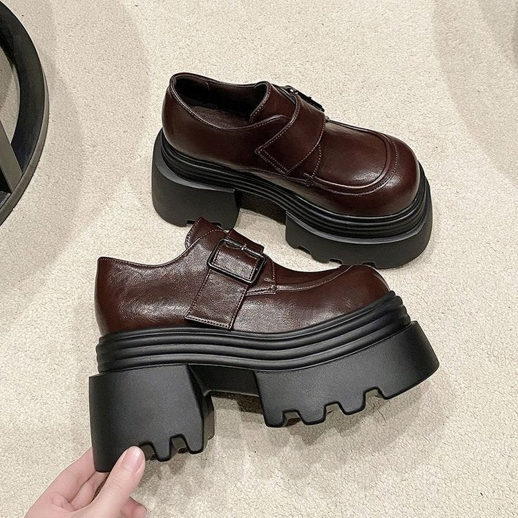 Damen Elegante Chunky Schuhe mit Schnallenverschluss und robuster Sohlenkonstruktion EB
