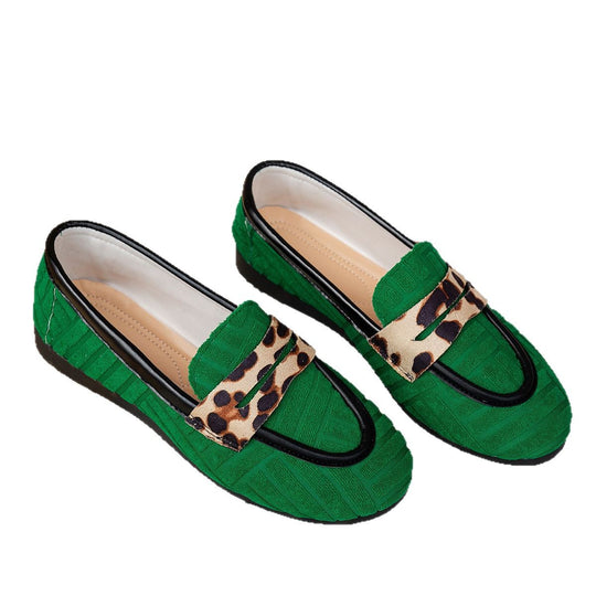 Damen Komfortable Loafers mit modernem Leopardenband EB