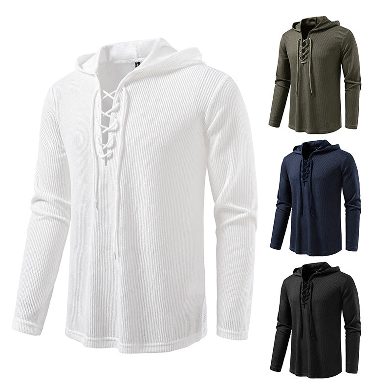 Herren Kapuzenpullover mit innovativer Schnürung und strukturiertem Design EB