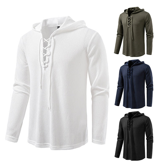 Herren Kapuzenpullover mit innovativer Schnürung und strukturiertem Design EB
