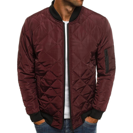 Herren nan leichte gesteppte Blousonjacke mit Diamantstepp, elastischen Rippbündchen und Ärmel-Reißverschlusstasche EB
