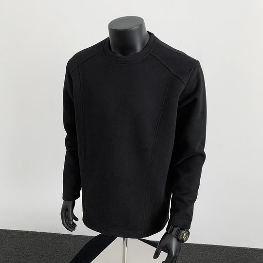 Herren nan taillierter Rundhals-Sweater aus dichtem Sweatstoff mit flachen Ziernähten und Raglanärmeln EB