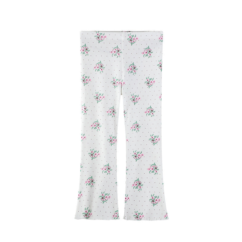 Mädchen Flared Leggings mit floralem Muster EB