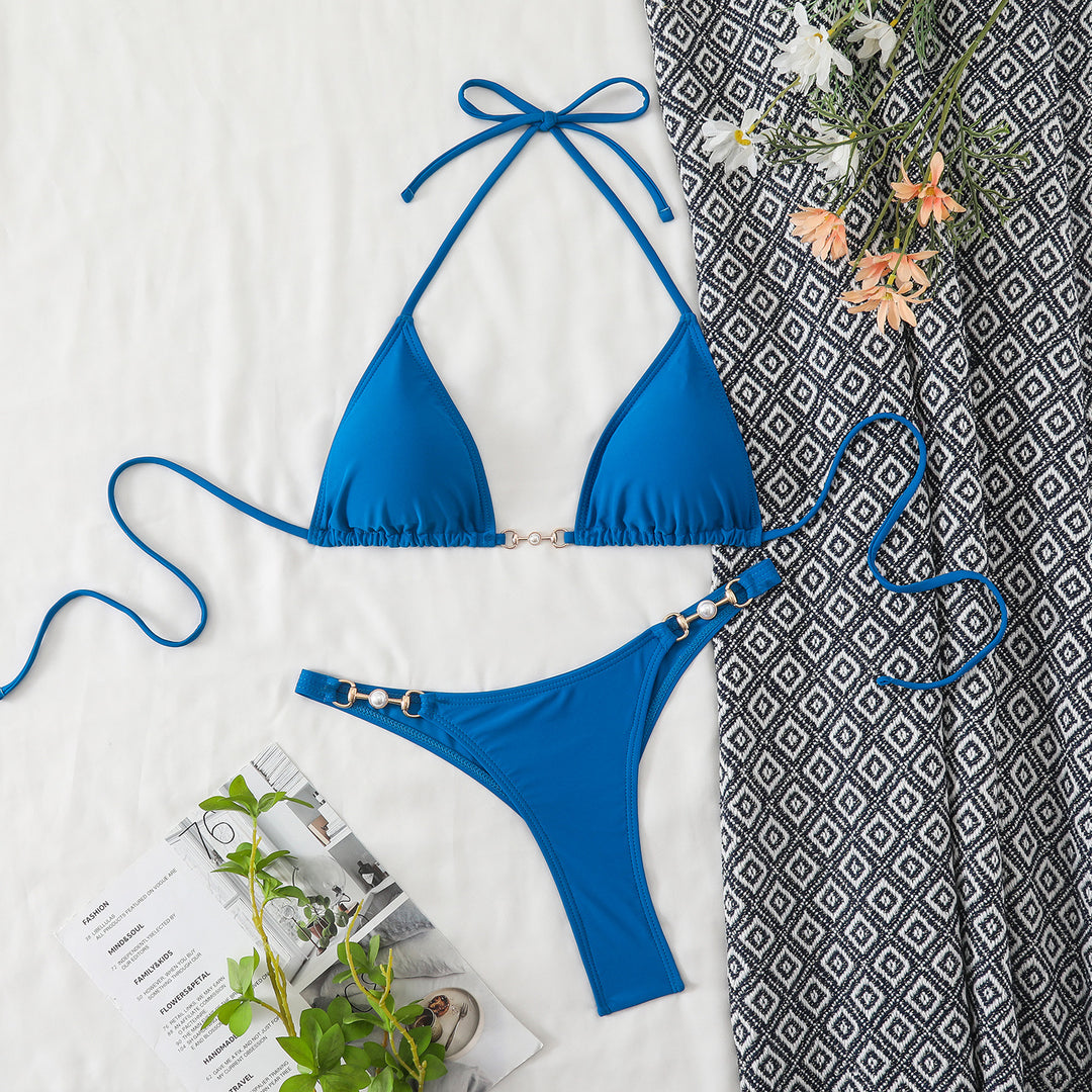 Damen Triangel-Bikini mit eleganten Verzierungen EB