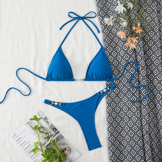 Damen Triangel-Bikini mit eleganten Verzierungen EB