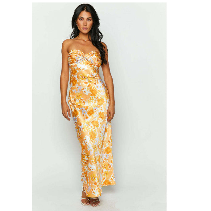 Damen Langärmliges Maxikleid mit floralen Akzenten EB