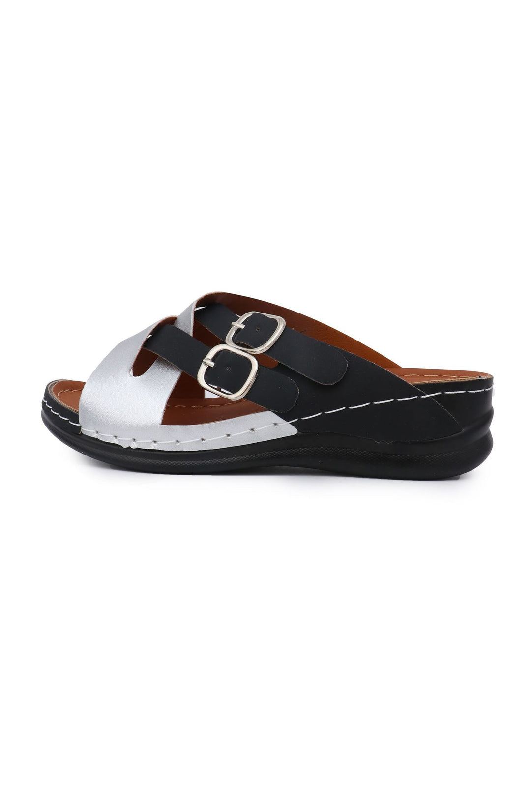 Damen Clogs mit modischem Kreuzband-Design und komfortabler Schnalle EB