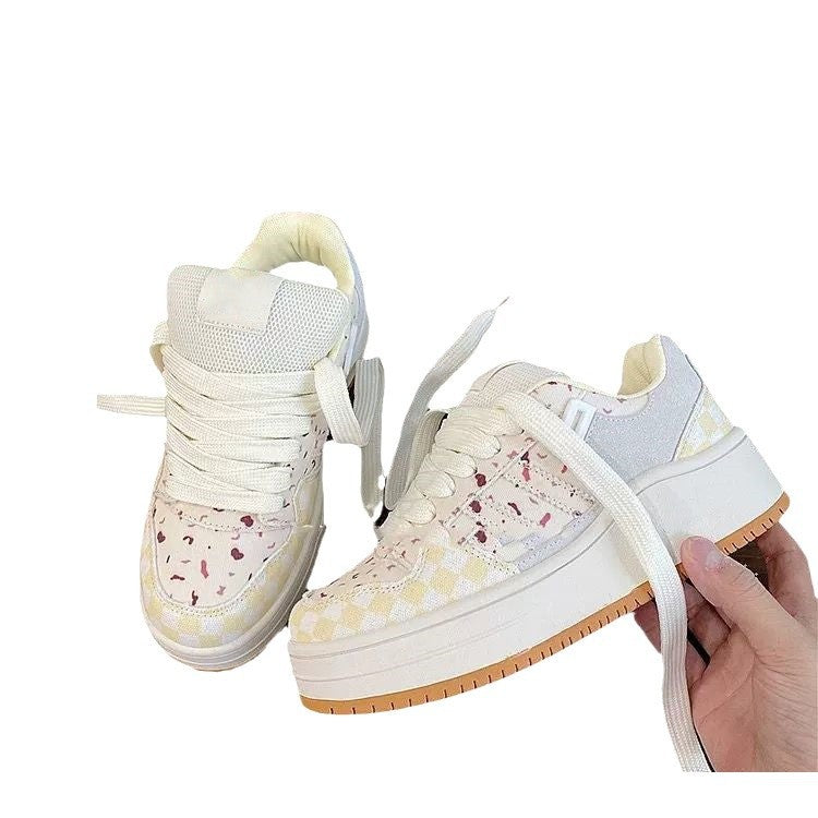 Damen Sportliche Sneakers mit dicker Sohle und atmungsaktiven Einsätzen EB