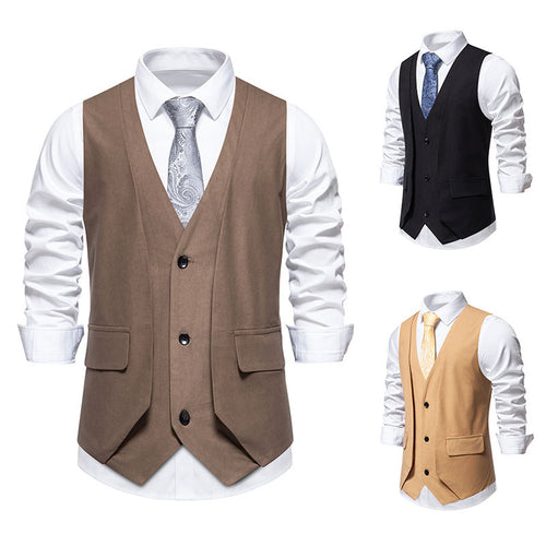 Herren elegante Weste im modernen Schnitt mit praktischen Taschen EB