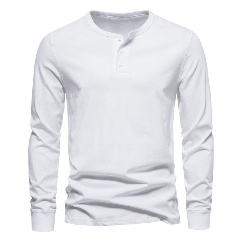 Herren Langarmshirt mit Knopfverschluss und modernem Design EB