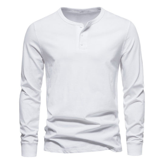 Herren Langarmshirt mit Knopfverschluss und modernem Design EB