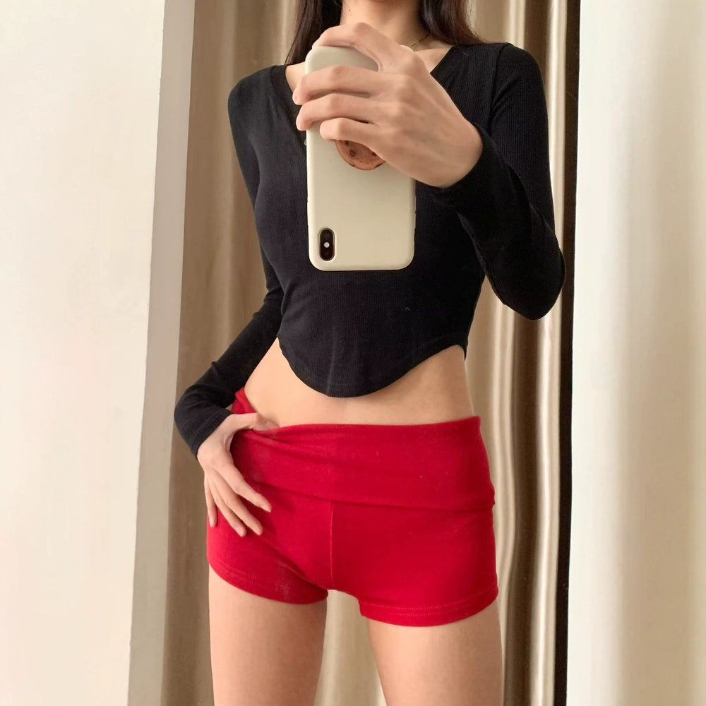 Damen bequeme Sportshorts mit breitem Bund EB