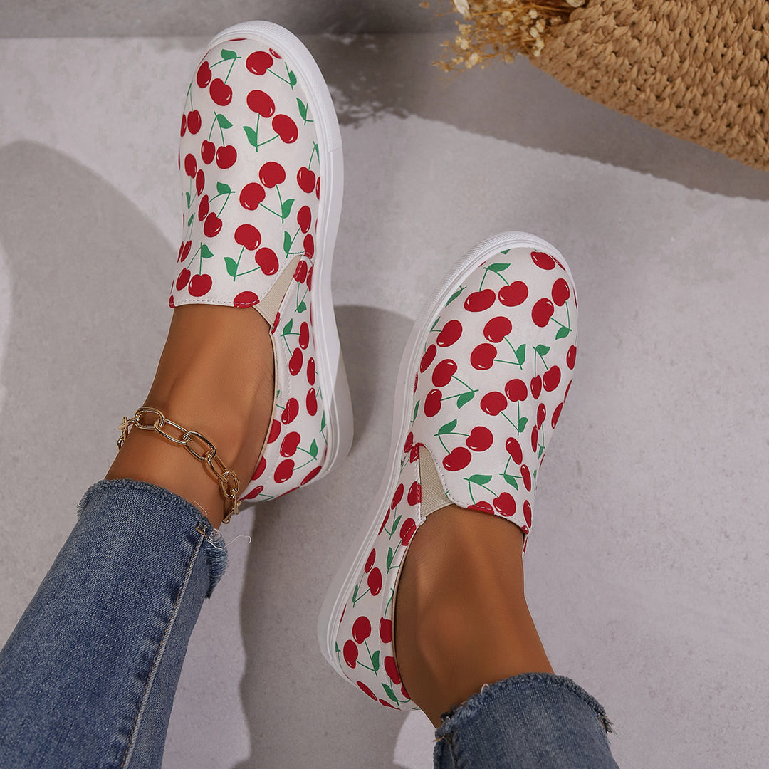 Damen Slip-On Sneakers mit fruchtigem Design EB