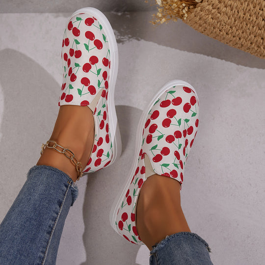 Damen Slip-On Sneakers mit fruchtigem Design EB