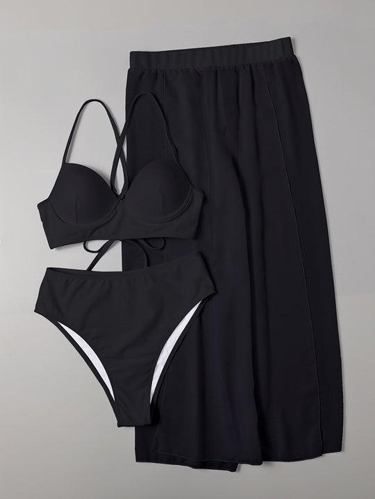 Damen Zweiteiliges Bikini-Set mit chicem Rock EB