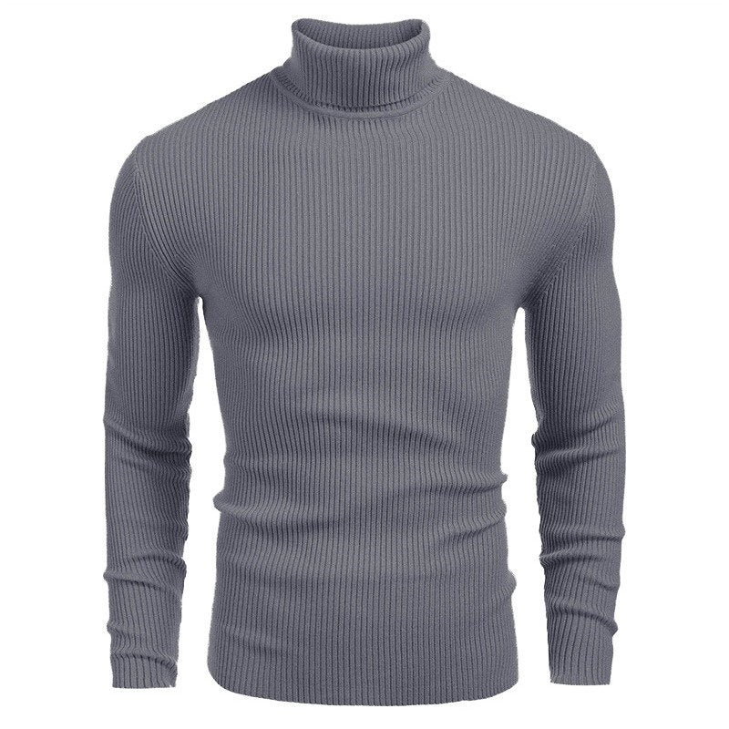 Herren eleganter Rollkragenpullover aus ribbed Strick EB