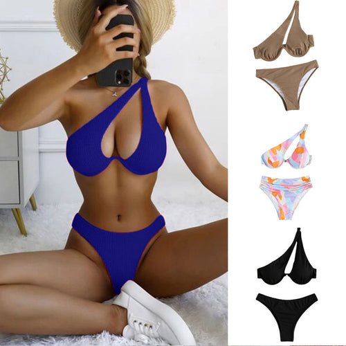 Damen Triangel-Bikini mit rippendem Design und nahtlosen Kanten EB