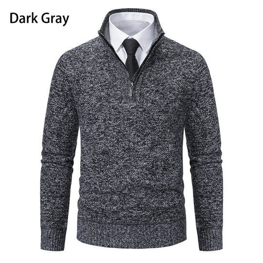 Herren Strickpullover mit modernem Reißverschluss und strukturiertem Design EB