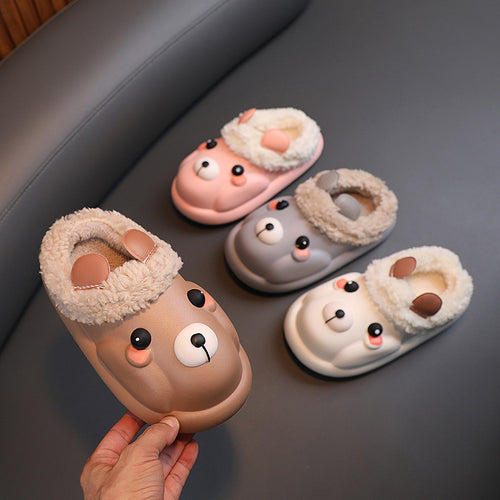 Damen niedliche Plüsch-Hausschuhe mit tierischem Design EB