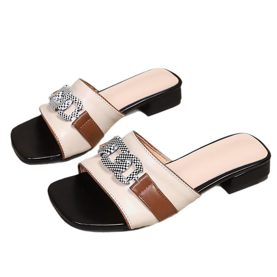 Damen Mules im modernen Design mit modischem Schnallenakzent EB