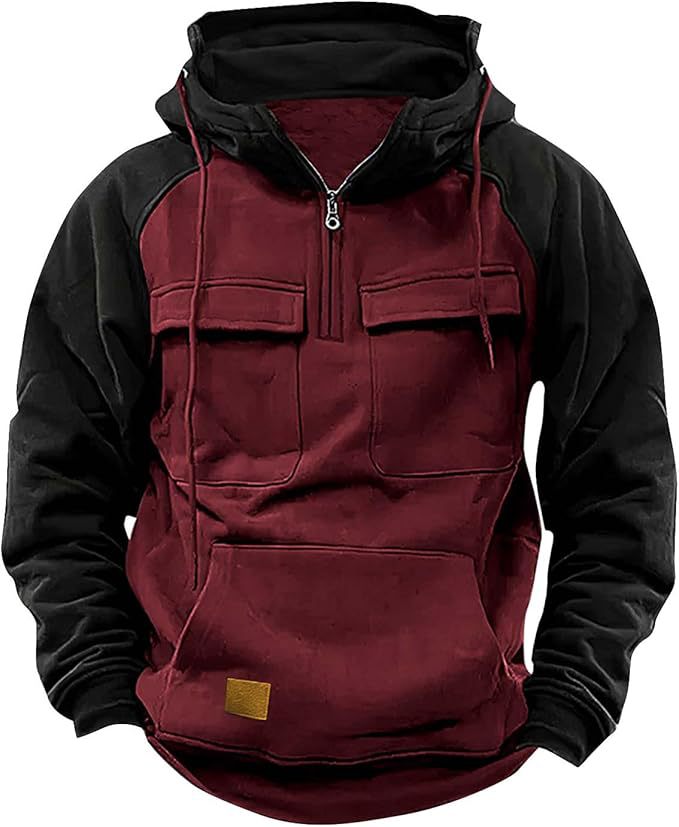 Herren Sportlicher Baumwoll-Hoodie mit Kapuze und praktischen Taschen EB