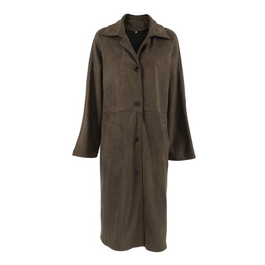 Damen Modische Trenchcoat Jacke mit lässigem Schnitt und praktischen Taschen EB