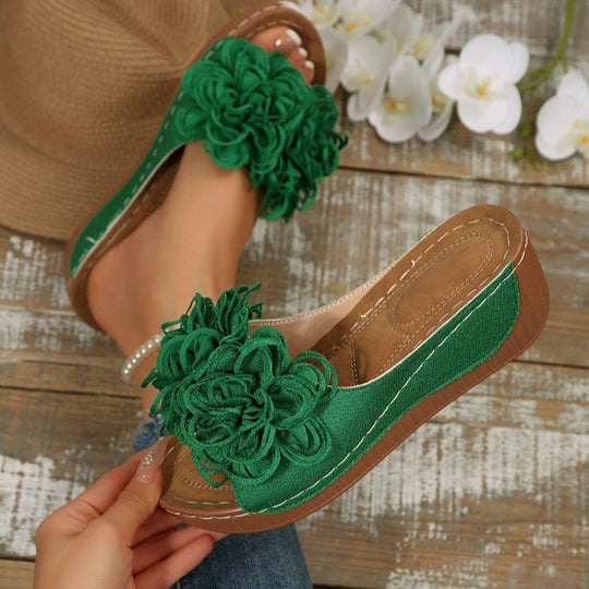 Damen blumenverzierte Clogs mit ergonomischer Fußbett EB