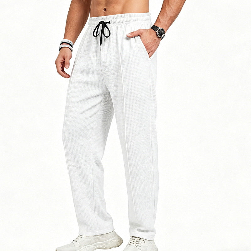 Herren Texturierte Relax-Fit Jogginghose mit Bügelfalte und Kordelzug EB