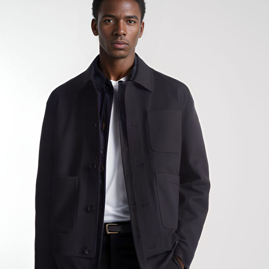 Herren modische Utility-Jacke mit praktischen Taschen und modernem Design EB