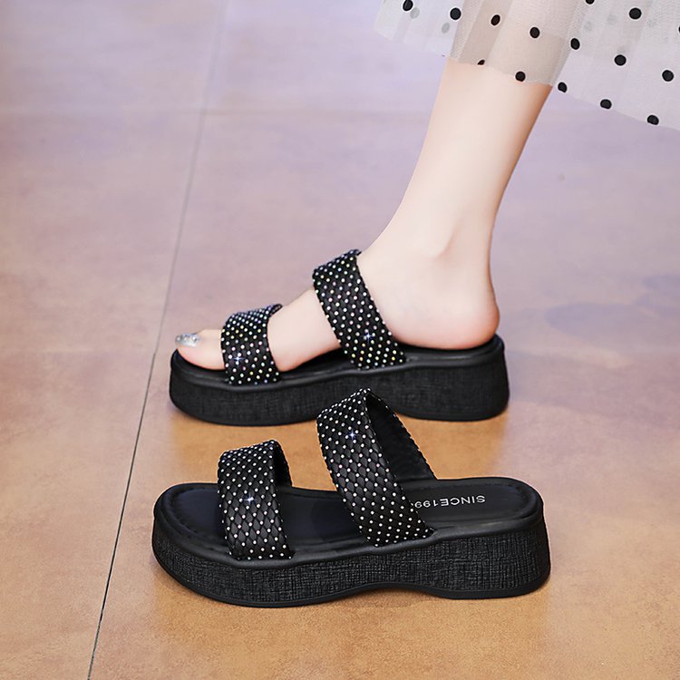 Damen Bequeme Wedge-Pantoletten EB