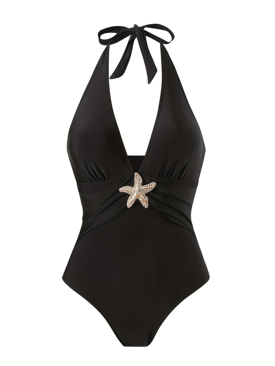 Damen Halterneck Bademode mit transparentem Pareo EB