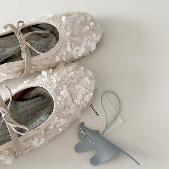 Damen Ballerinas mit romantischen Blütenapplikationen EB
