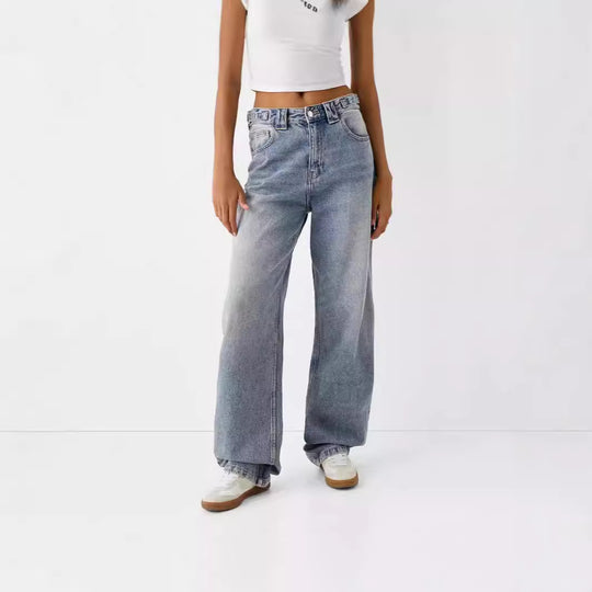 Damen High-Waist Mom-Jeans im lässigen Relaxed-Fit EB