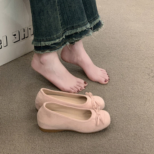 Damen Ballerinas mit elegantem Glanz und feiner Schleife EB