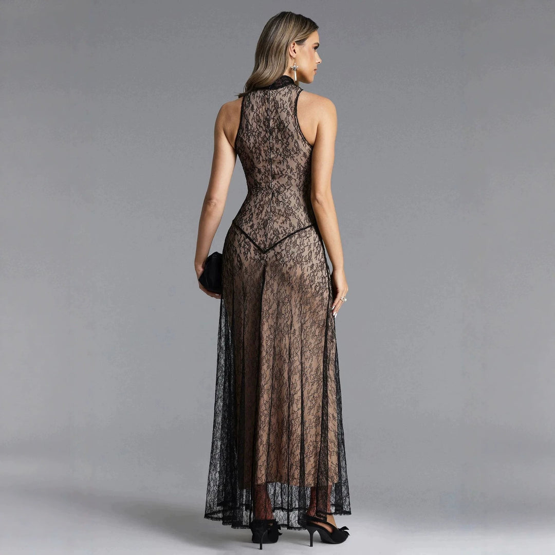 Damen Spitzen Abendkleid EB