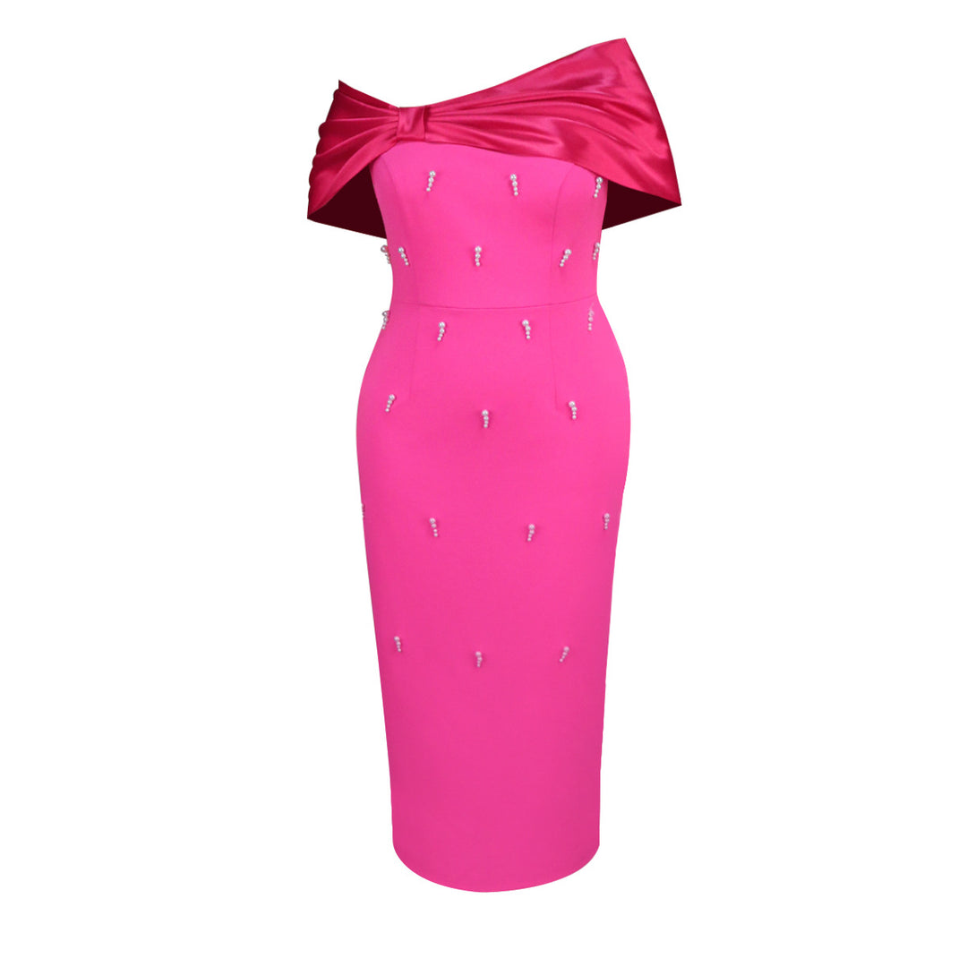 Damen Abendkleid mit schickem Oberteil und funkelnden Applikationen EB