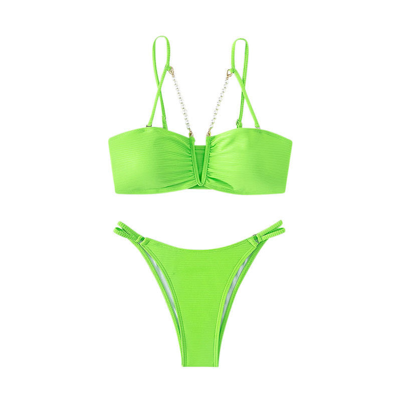 Damen raffinierter Bikinis mit Perlenakzenten EB