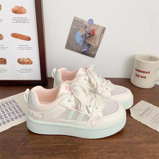 Damen Sportliche Hochsohle Sneakers mit verspieltem Design EB