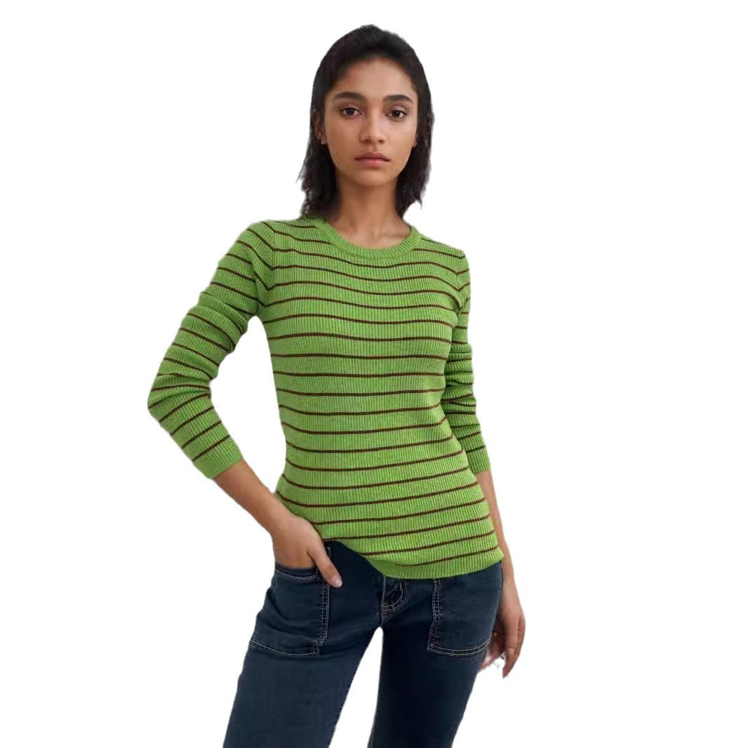 Damen Langarmshirt mit feinen Streifen und weitem Schnitt EB