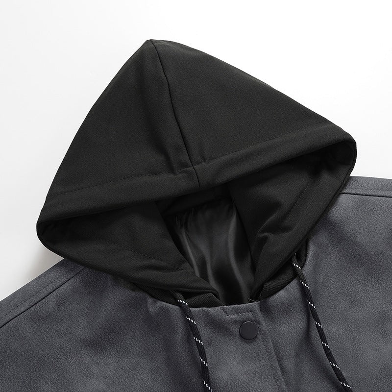 Herren modische Übergangsjacke mit abnehmbarer Kapuze und sportlichen Akzenten EB