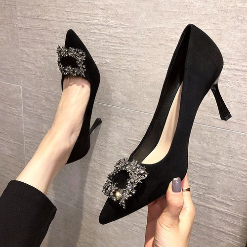 Damen Elegante Pumps mit glamouröser Schmuckapplikation EB