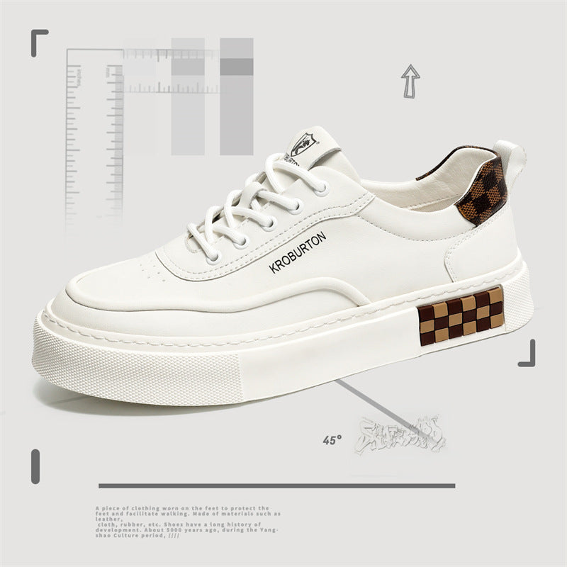 Damen Sportliche Sneakers mit modischem Leder-Design und dämpfender Laufsohle EB