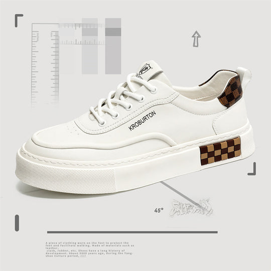 Damen Sportliche Sneakers mit modischem Leder-Design und dämpfender Laufsohle EB