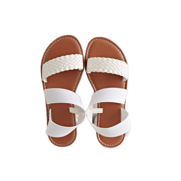 Damen Bequeme Riemchensandalen mit geflochtenem Design EB