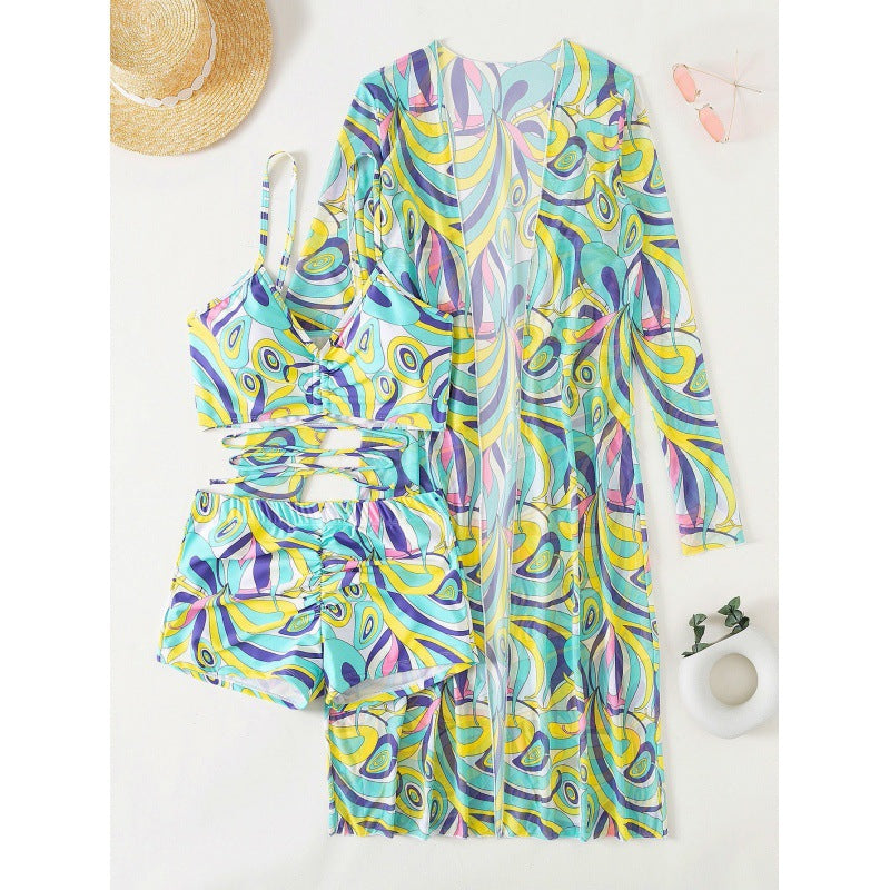 Damen Bikiniset mit lässigem Strandcover EB