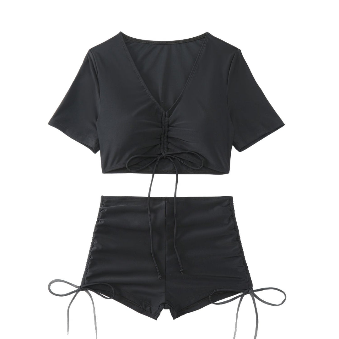 Damen Crop Top und hoch geschnittene Badeshorts EB