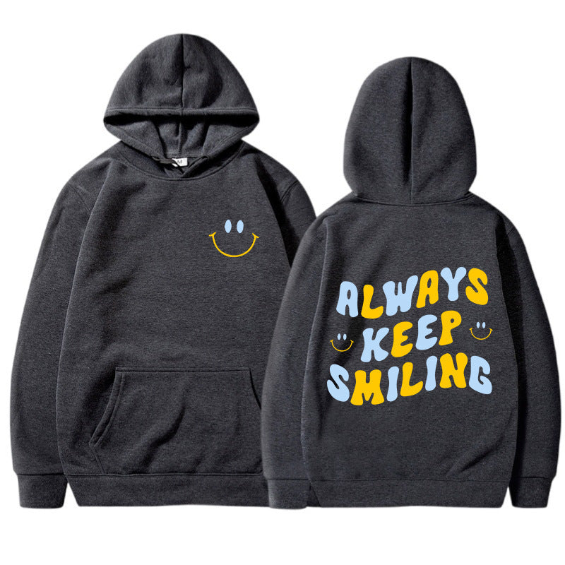 Damen Kapuzenpullover mit fröhlichem Schriftzug und praktischen Kängurutaschen EB