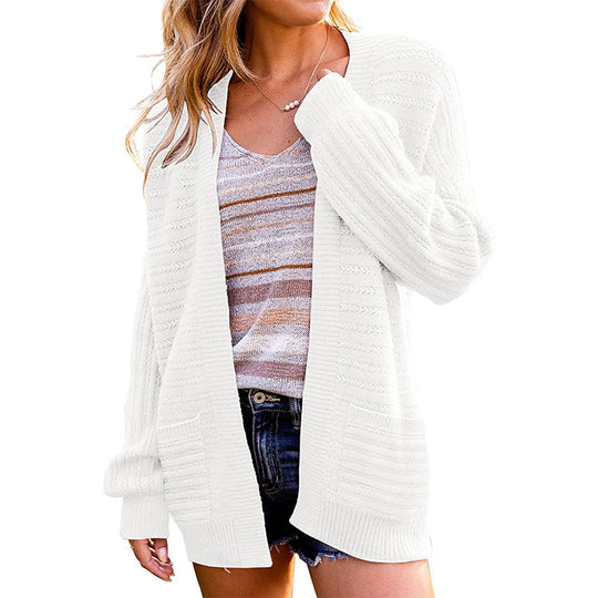 Damen Strickcardigan mit strukturiertem Design und praktischen Taschen EB