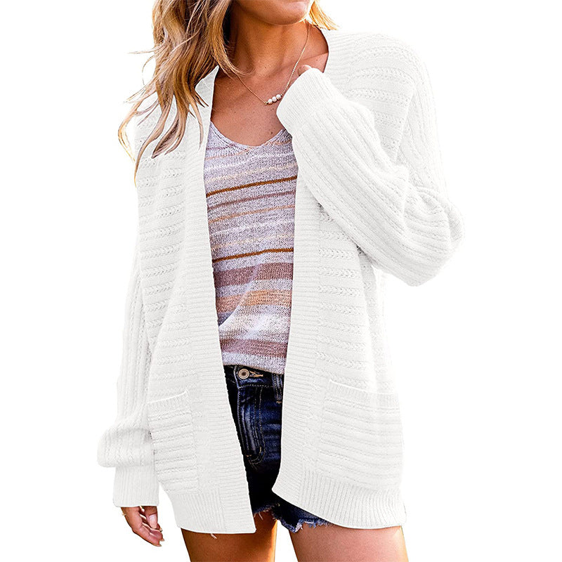 Damen gemütlicher Strickcardigan mit besonderen Details EB